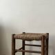 tabouret de table vintage en bois et osier, 1960