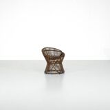 Tabouret en Rotin, Italie, années 1960s.