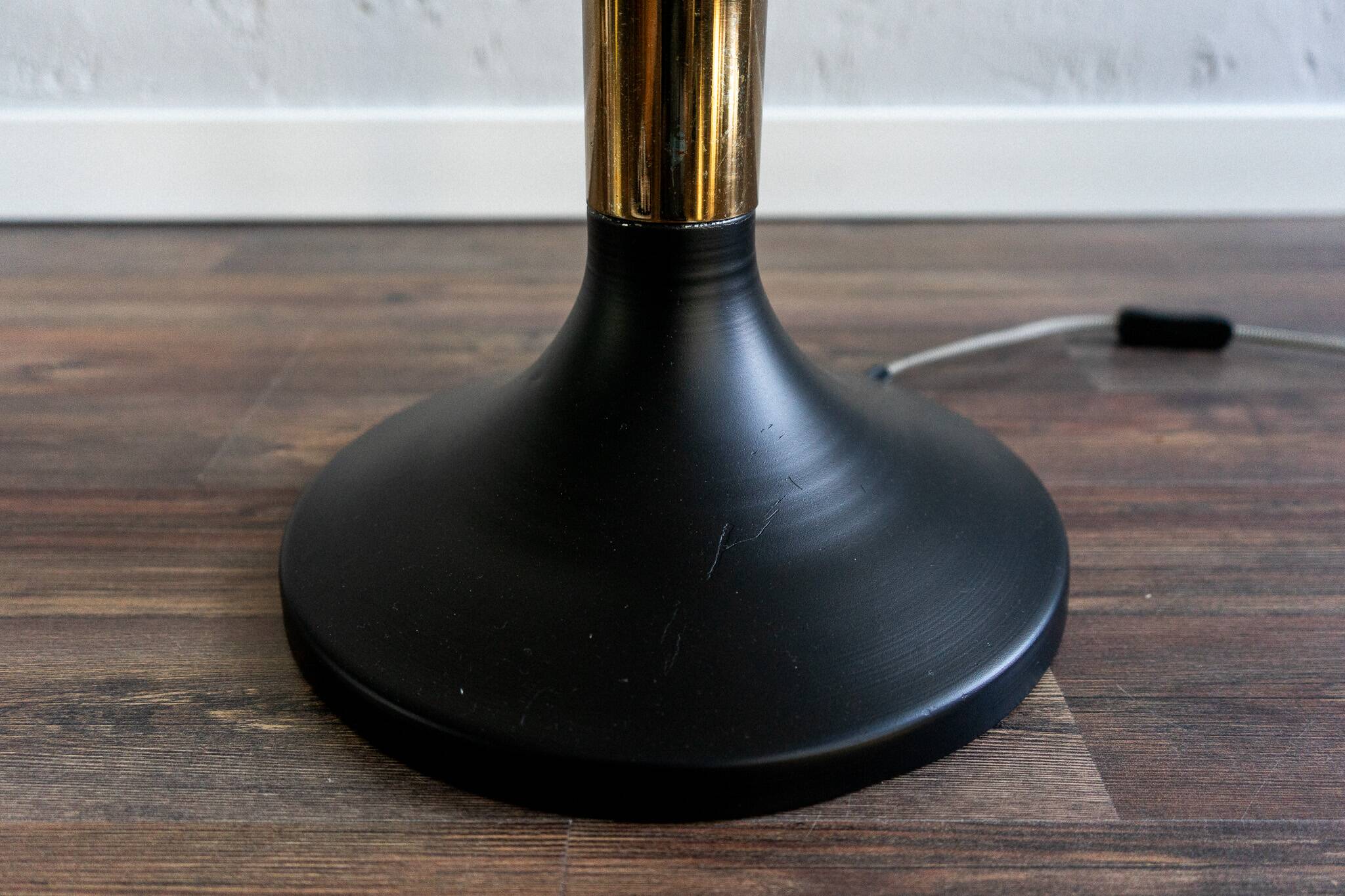 Vintage glass metal floor lamp, 80s