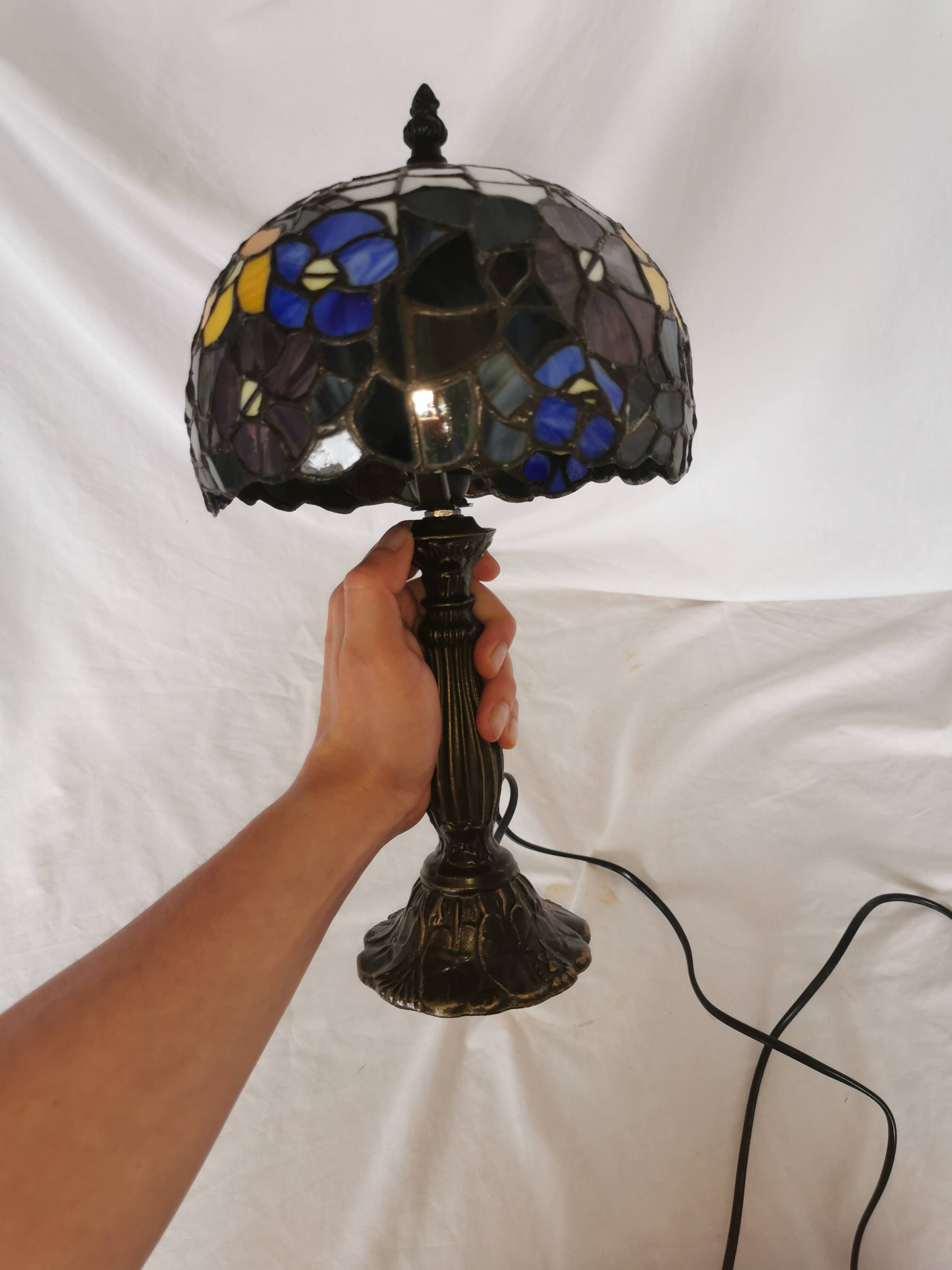 Tiffany style lamp, leaded stained glass, art nouveau.