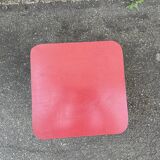 Guerin small square coffee table formica marble red door plant midcentury 1950 old vintage