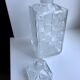 Glass whisky decanter and polished glass glass checkerboard effect 60s-70s