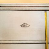 Solid wood sideboard with drawers.