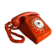 Vintage Orange Socotel dial phone, 1978