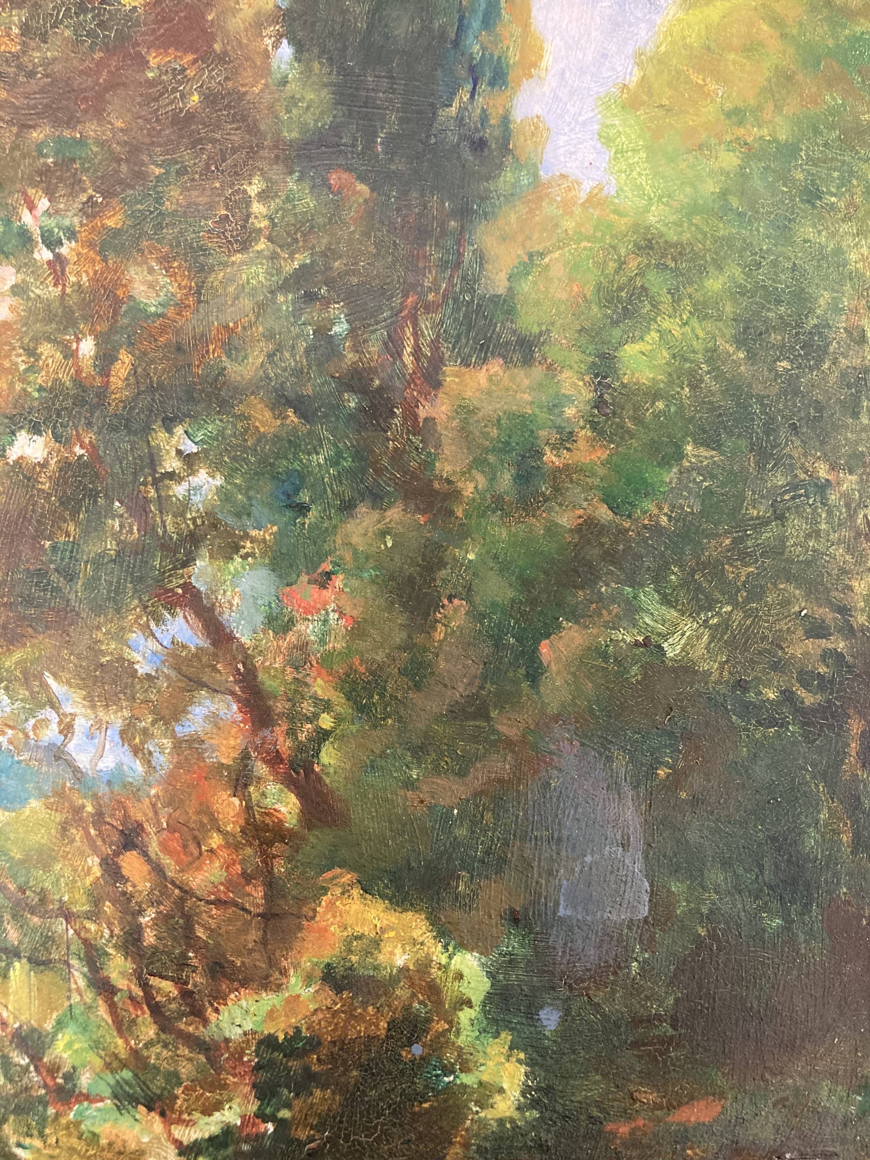 Huile sur bois vintage