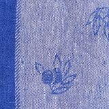 Damask tablecloth in white-blue linen