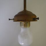 Suspension en laiton et opaline Pays Basa années 1960/1970