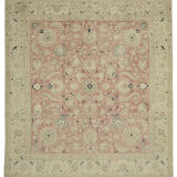 Hand-knotted persian antique 1970s 320 cm x 357 cm beige wool carpet