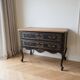 Louis XV black and wood commode