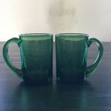 Paire de mugs verts épais