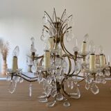 Lustre ancien cuivre et verre
