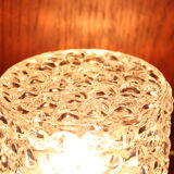 Pair of 1970 molded glass bedside lamps