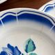Set of 6 vintage Bondavillier dinner plates | Opaque blue porcelain