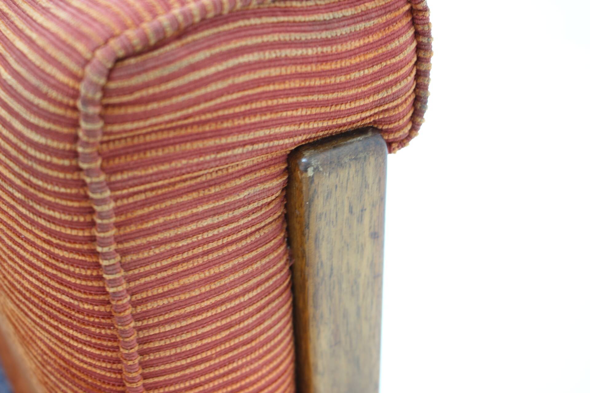 1930s art deco armchair with tabouret, czechoslovakia