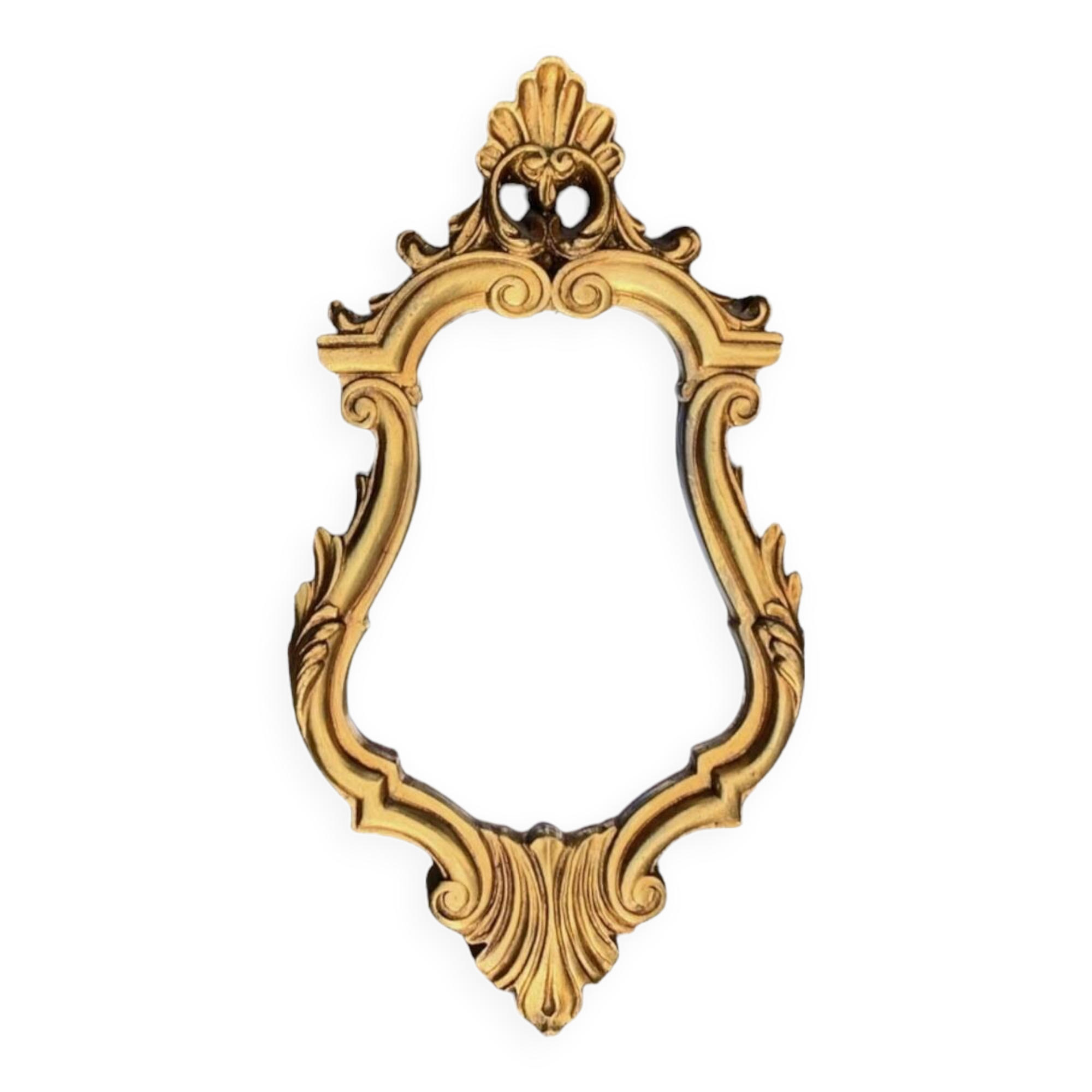 Antique wall mirror in gold leaf resin