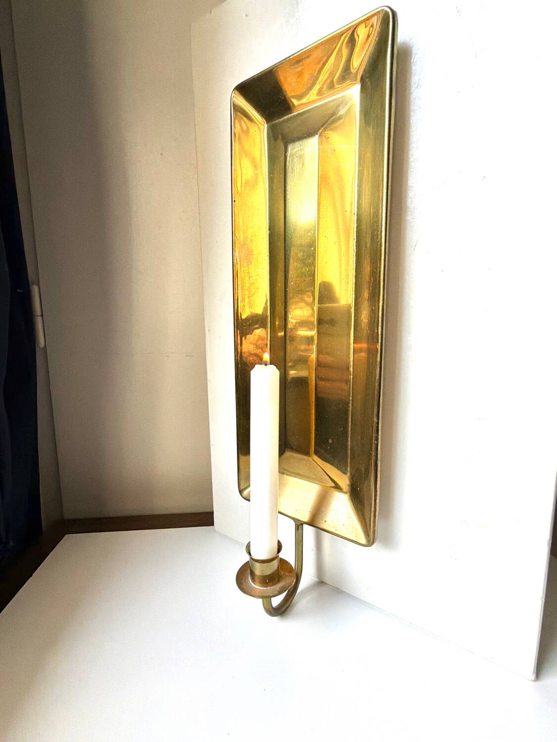 Giant scandscandivintage brass wall candle holder  sconce  height 48cm