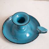 blue metal candle holder