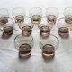 11 ancient digestive glasses in smoked glass 70s