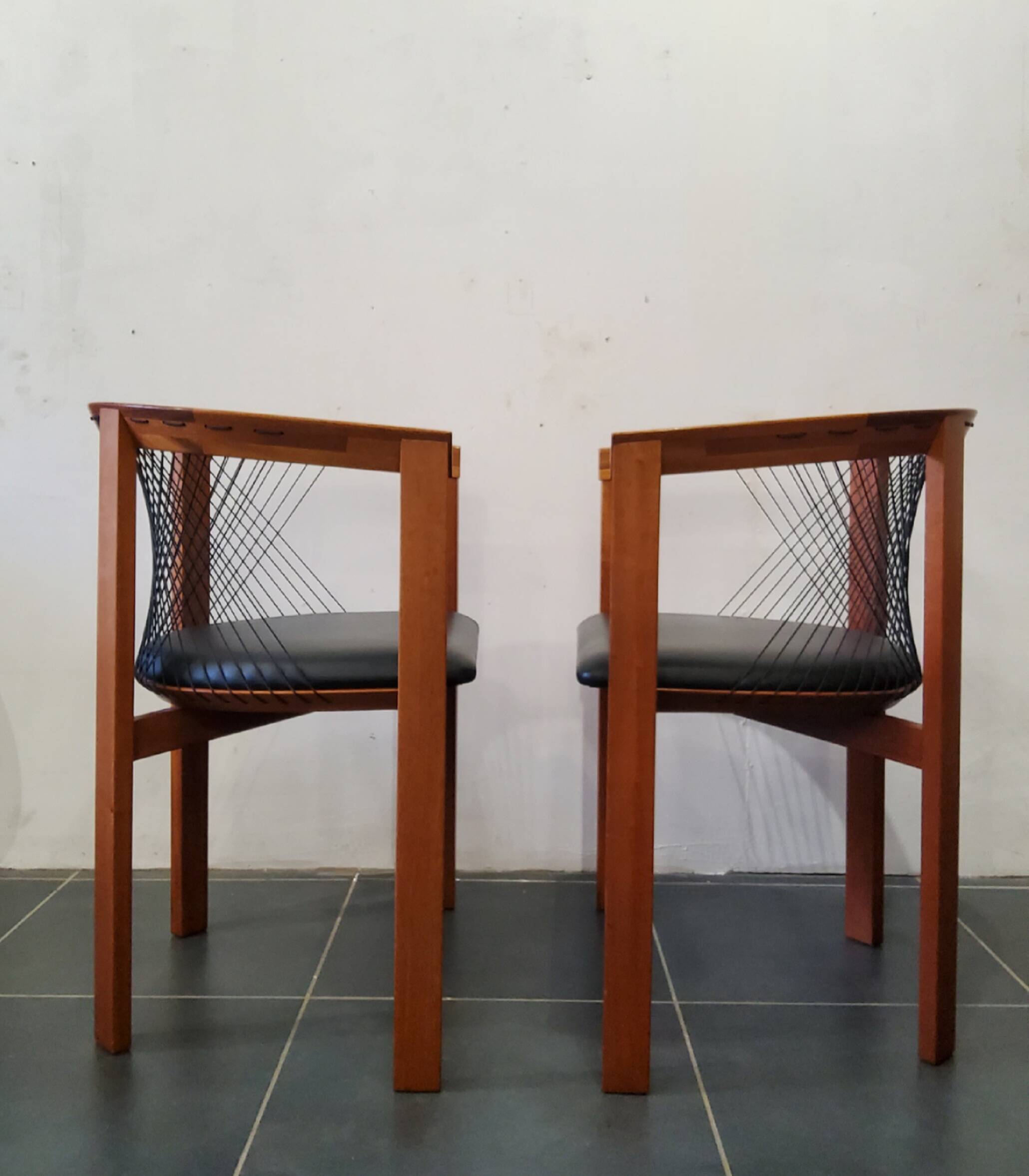 Scandinavian rope chairs by Niels Jørgen Haugesen for Tranekaer Denmark