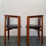 Scandinavian rope chairs by Niels Jørgen Haugesen for Tranekaer Denmark