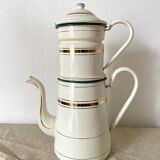 Antique coffee maker in enamelled sheet metal