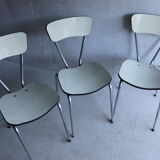 3 chairs in formica cream and khaki 50s