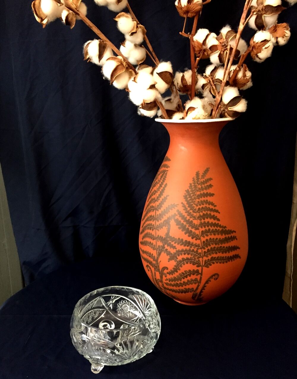 Cup or empty pocket on foot crystal size bohemian size
