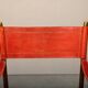 Pair Mogens Koch MK-16 Folding Chair in Oak Wood with Red Leather for Valma