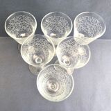 Set of 6 chissed port glasses