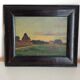 Old painting, countryside landscape