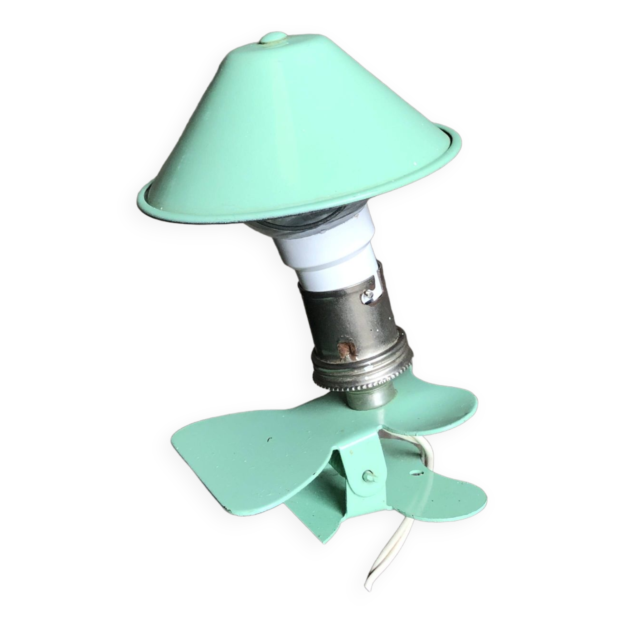 Vintage mint green mushroom clip/reader lamp, 1960s
