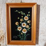 Mother-of-pearl paintings and shells, signed Gina Foucher