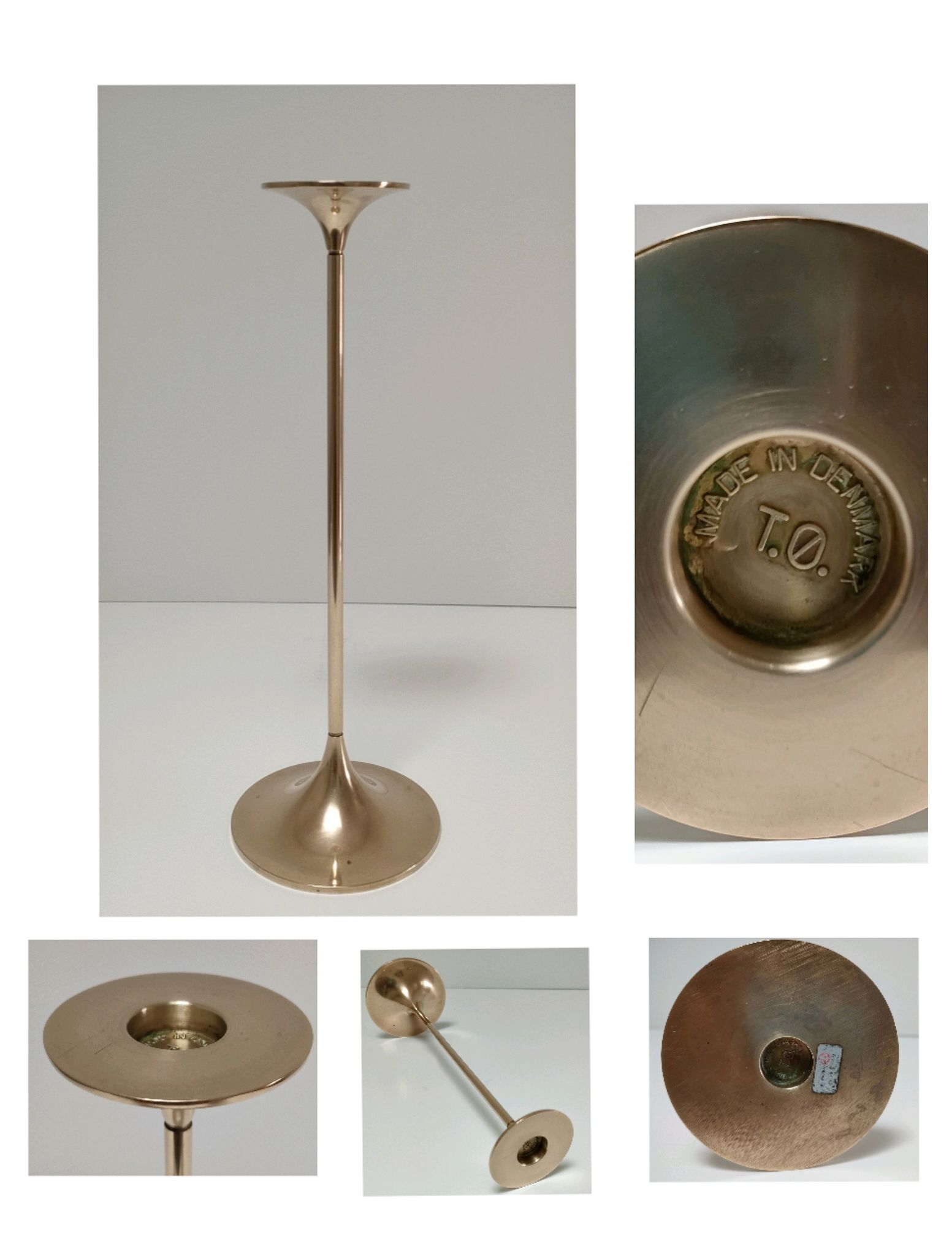 Hi Fi candle holder by Max Bruël for Torben Orskov solid brass h. 26,5 cm