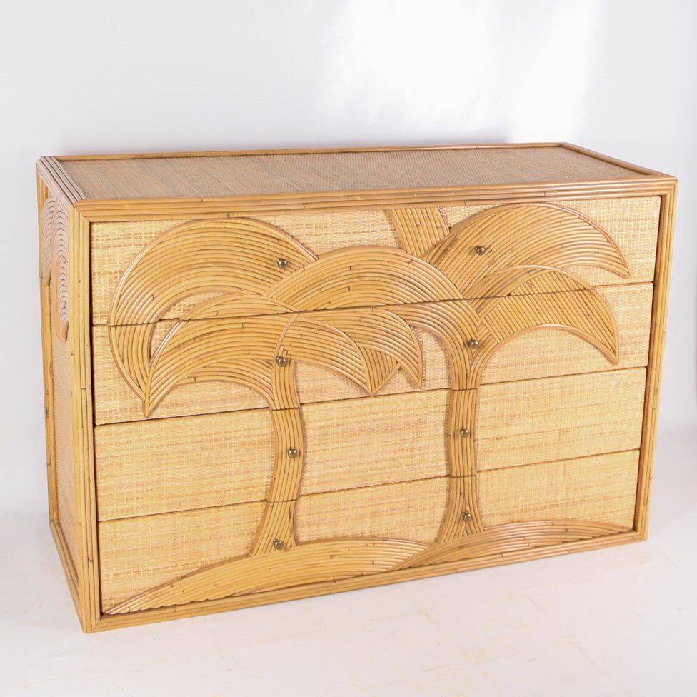 Rattan chest of drawers with 4 drawers