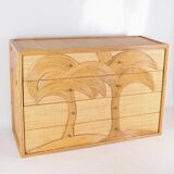 4-drawer rattan chest of drawers