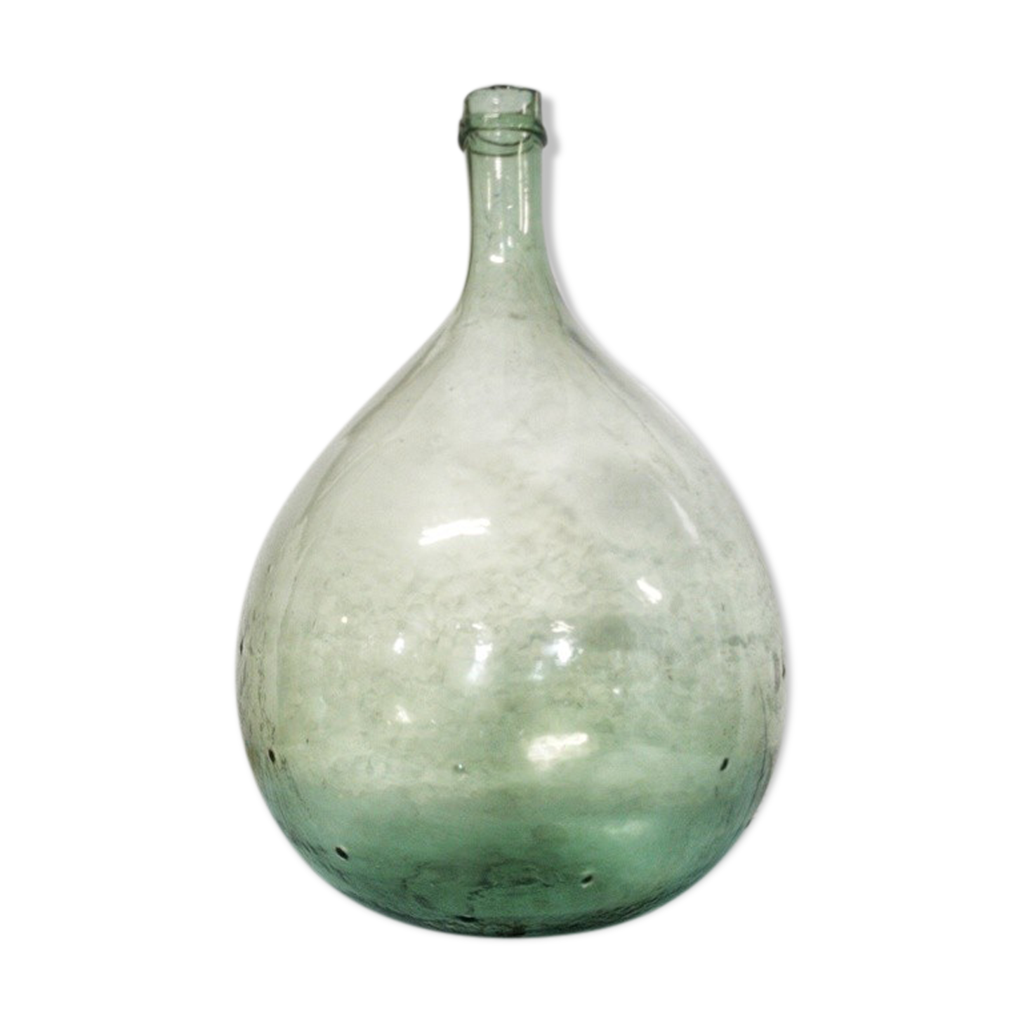 Demijohn green 7 liters in blown glass