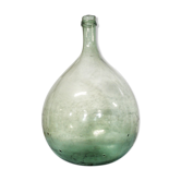 Demijohn green 7 liters in blown glass
