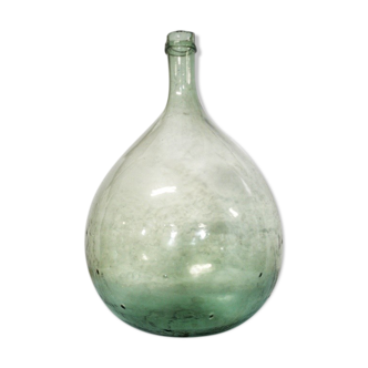 Demijohn green 7 liters in blown glass