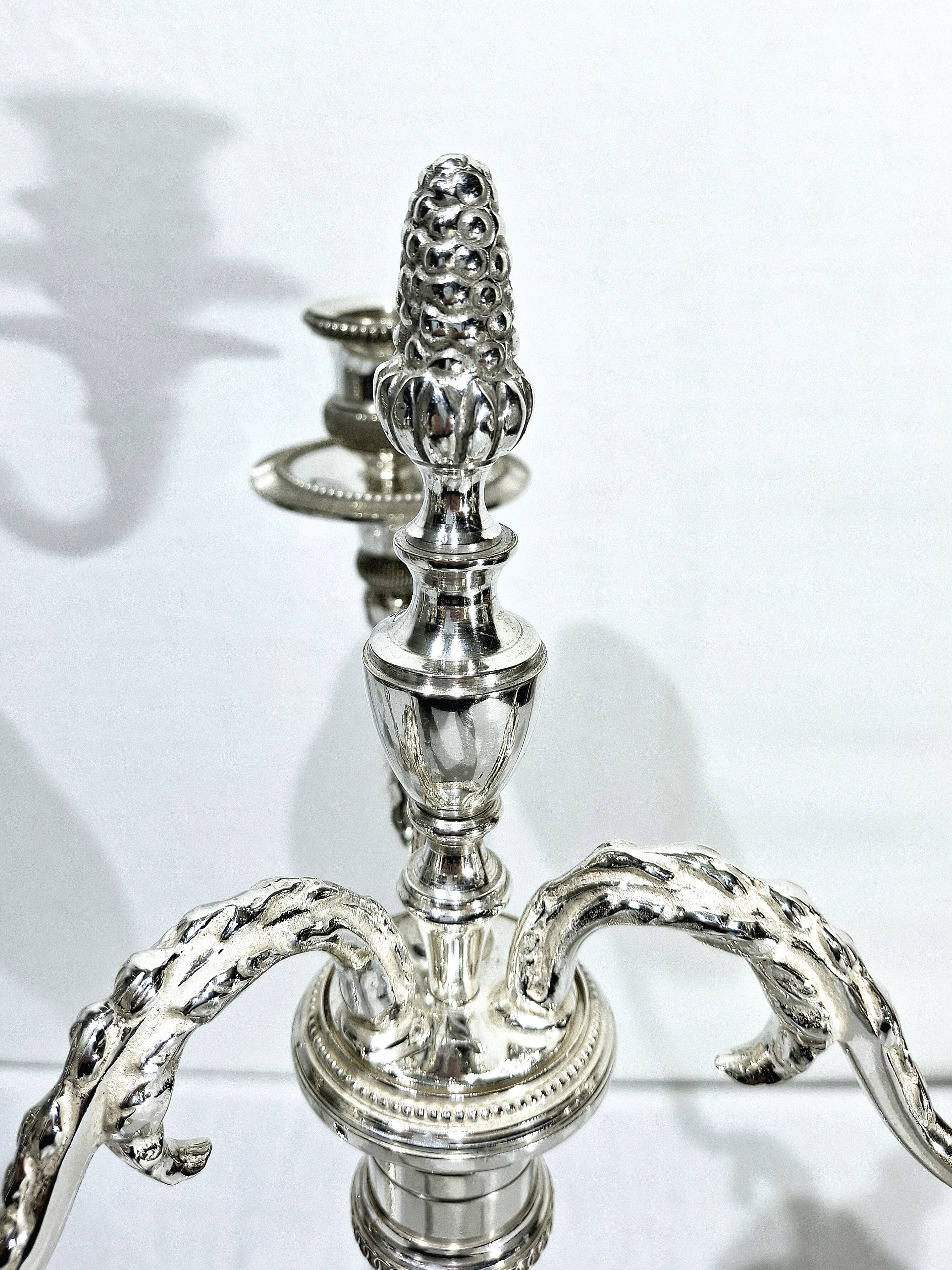 Chrysalia - pair of silvered bronze candelabra / €580