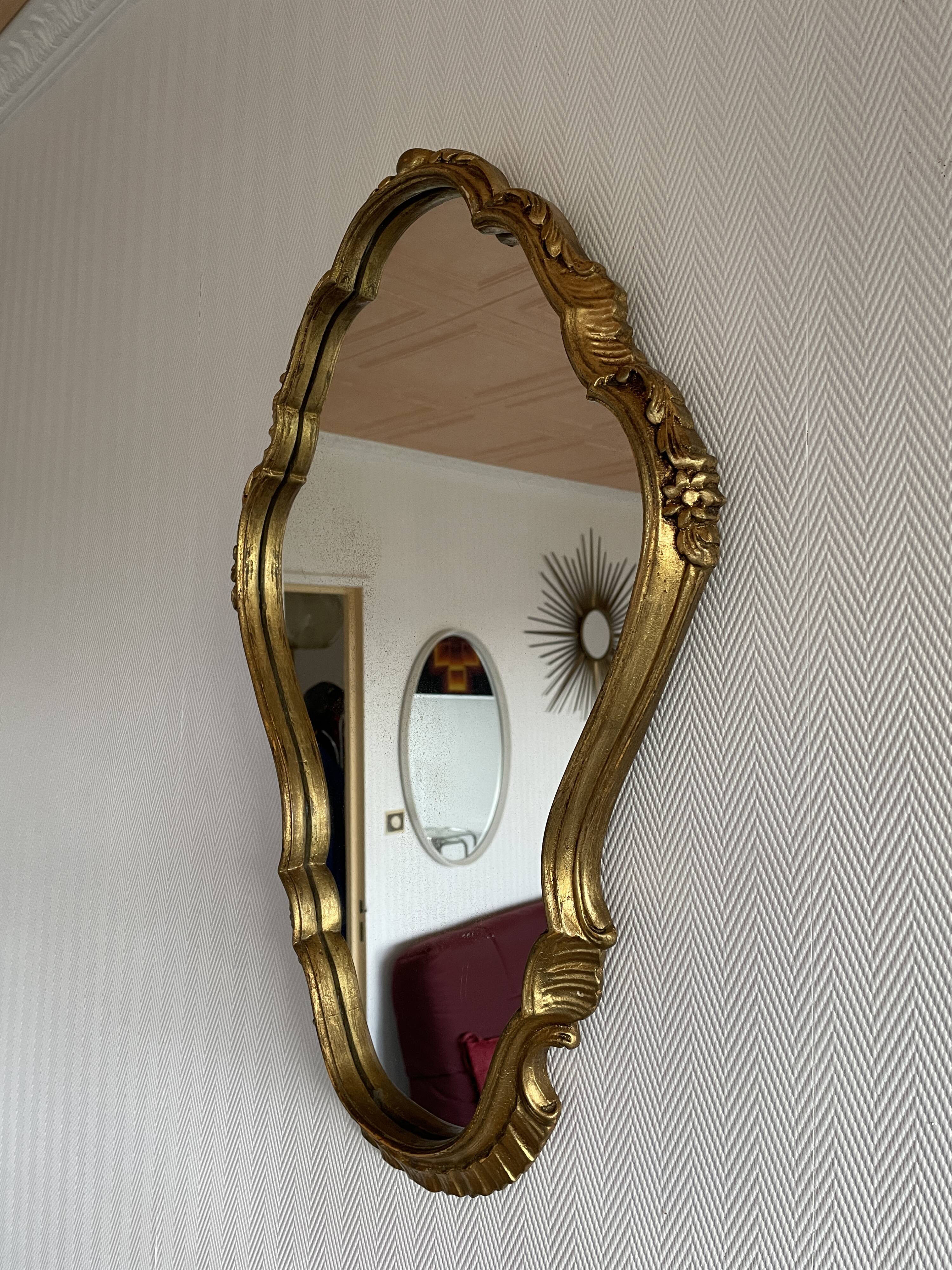 Baroque gilded wood mirror 60x40cm