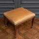 Oak stool early twentieth feet fluted leather top