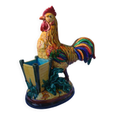 Porte-cigarettes - Pot à cigares - Statuette Coq - céramique émaillé