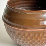 Planter by villedieu in vintage brown patinated copper