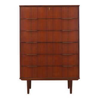 Teak chest of drawers, Danish design, 1970s, production: Denmark