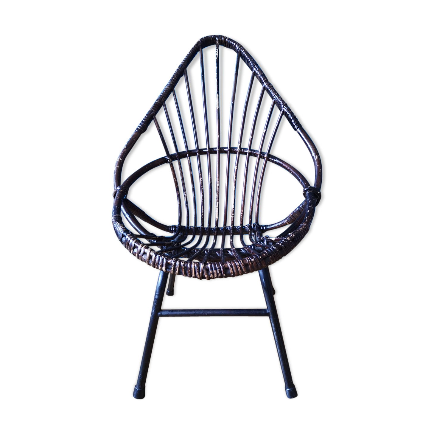 Small armchair in original and vintage Wicker for child