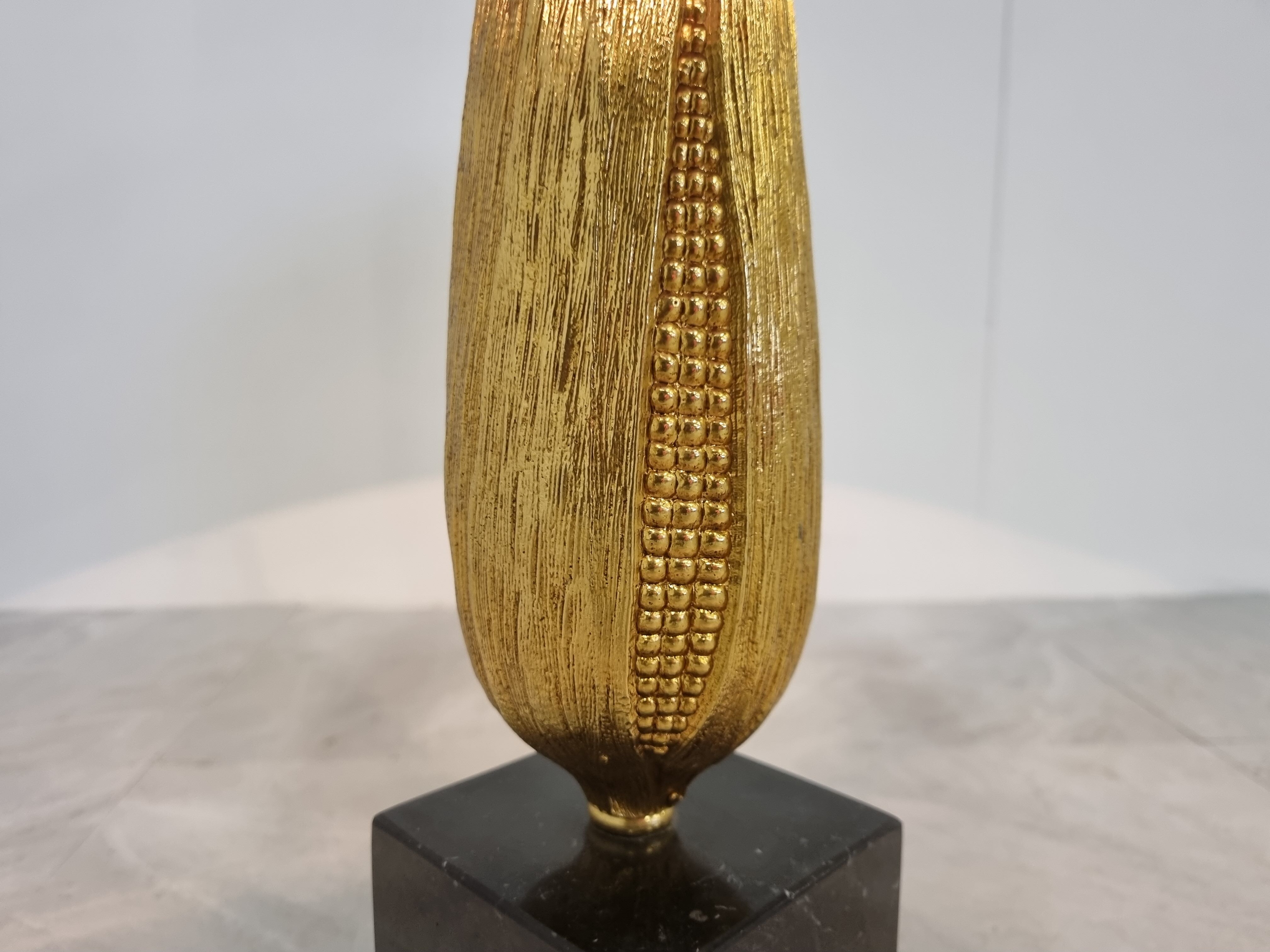 Lampe de table vintage français maïs années 1970