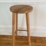 High pine stool with chalet style