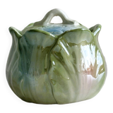 Sugar bowl - cabbage slip condiment pot.