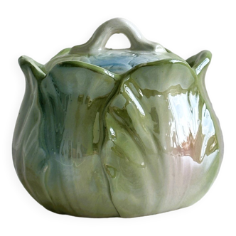 Sugar bowl - cabbage slip condiment pot.