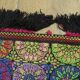 Carpet old kilim in the 1970s lotus flowers 235 x 200 cm